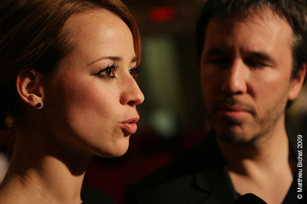 Karine Vanasse et Denis Villeneuve. Premiere du film POLYTECHNIQUE au Cinema Imperial de Montreal, le 2 fevrier 2009.
