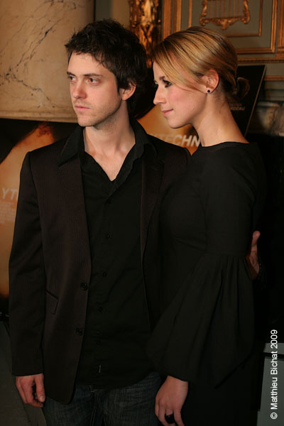 Karine Vanasse et Maxim Gaudette.  Premiere du film POLYTECHNIQUE au Cinema Imperial de Montreal, le 2 fevrier 2009.