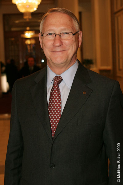 Le maire de Montreal Gerald Tremblay. Lancement du livre Biographique de Georges-Hebert Germain sur Rene Angelil, a la salle Versailles de l Hotel Windsor de Montreal, le 2 mars 2009.