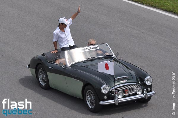 KAMUI KOBAYASHI (BMW Sauber F1 Team). Parade des Pilotes de Formule 1 du GRAND PRIX DU CANADA 2010, sur le Circuit Gilles Villeneuve de Montreal, le 13 juin 2010. Utilisation quelle qu'elle soit strictement interdite sans l'accord du photographe www.matthieubichat.com