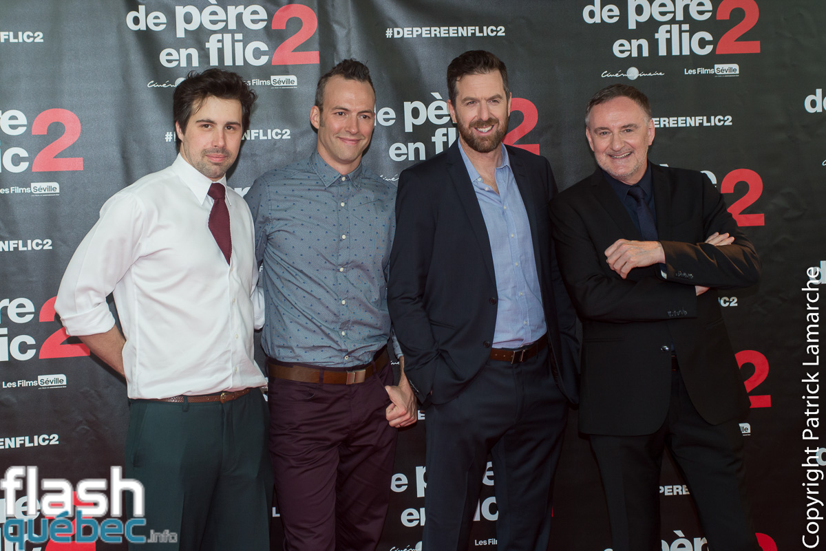 Tapis rouge du film De père en flic 2 avec Louis-José Houde, Michel Côté, Karine Vanasse, Mariana Mazza