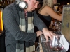 Sandy Duperval, DJ. Ouverture de la Commission des Liqueurs a Montreal au 3435 boulevard St-Laurent, le 18 decemre 2008.
